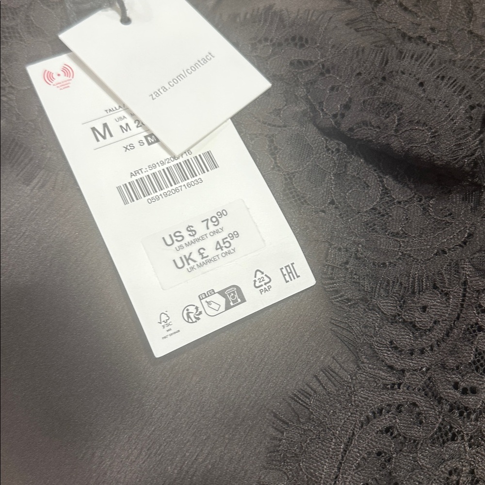 ZARA SATIN EFFECT LACE TOP ZW COLLECTION - Picture 12 of 16